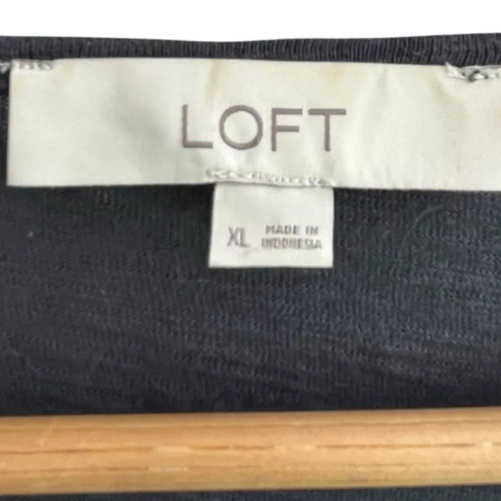 LOFT Dark Gray Sleeveless Ruffle Dress – Size XL - Picture 5 of 11